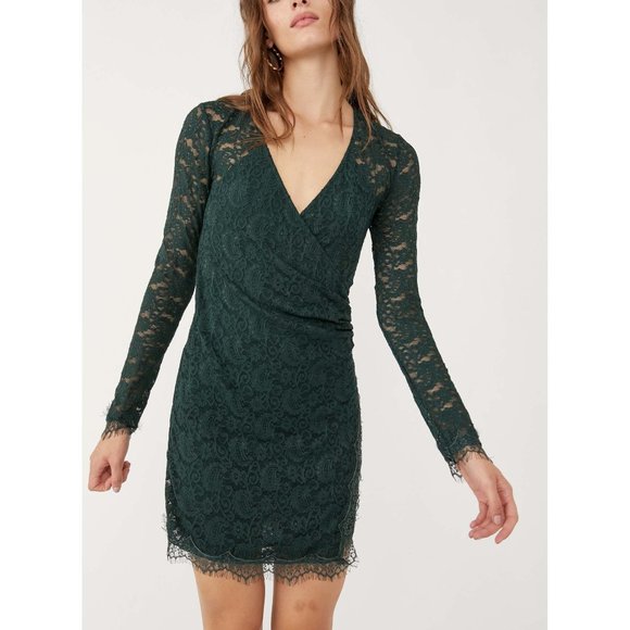 Free People Dresses & Skirts - 🎉LAST CHANCE🎉 NWT Free People Pearl Lace Mini / Deepest Spruce